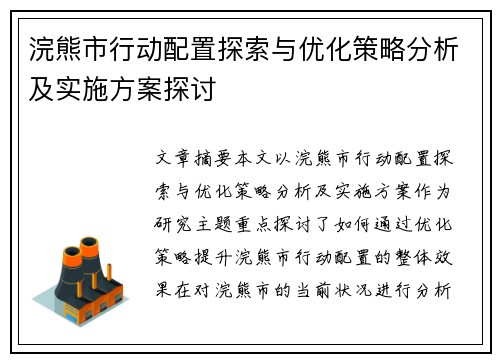 浣熊市行动配置探索与优化策略分析及实施方案探讨 浣熊市行动配置探索与优化策略分析及实施方案探讨